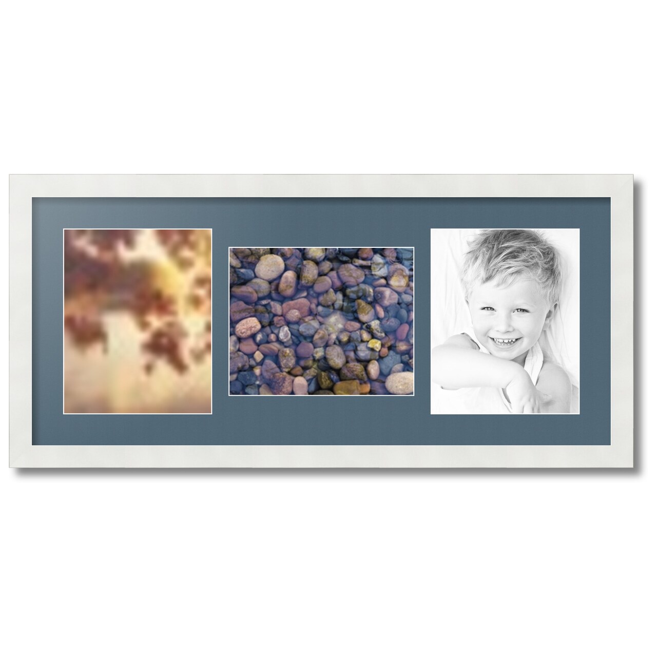 ArtToFrames Collage Photo Picture Frame with 3 - 8x10 inch Openings, Framed in White with Over 62 Mat Color Options and Plexi Glass (CSM-3966-117)